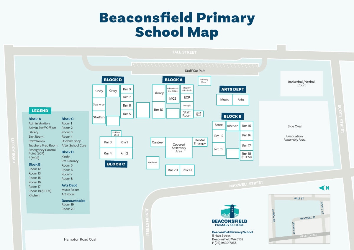 Illustrated map of school grounds